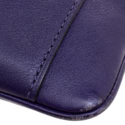 Pre Owned Coach Purple Leather Crossbody Bag
