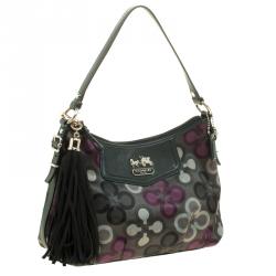Pre Owned Coach Multicolor Satin Shoulder Bag