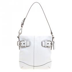 Coach White Leather Hobo