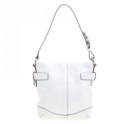 Coach White Leather Hobo