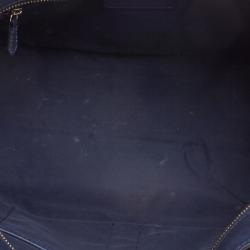 Coach Dark Blue Crossgrain Leather Turnlock Tote