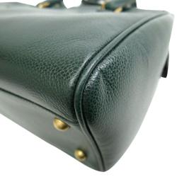 Pre Owned Coach Dark Green Leather Vintage Madison Sutton Satchel