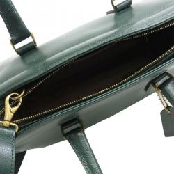 Pre Owned Coach Dark Green Leather Vintage Madison Sutton Satchel