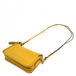 Pre Owned Coach Yellow Leather Legacy Penny Shoulder Bag