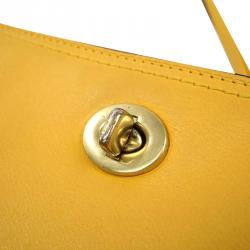 Pre Owned Coach Yellow Leather Legacy Penny Shoulder Bag