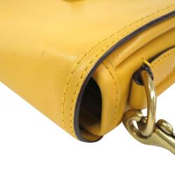 Pre Owned Coach Yellow Leather Legacy Penny Shoulder Bag