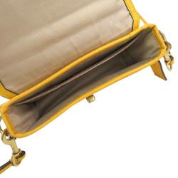 Pre Owned Coach Yellow Leather Legacy Penny Shoulder Bag