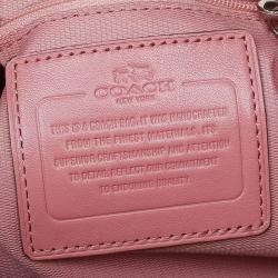Pre Owned Coach Pink Leather Caryall Top Handle Bag