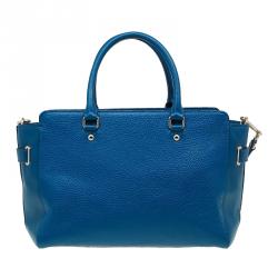 Coach Blue Leather Swagger Carryall Top Handle Bag