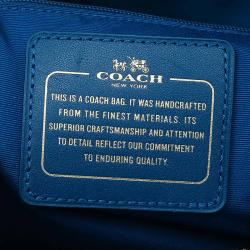 Coach Blue Leather Swagger Carryall Top Handle Bag