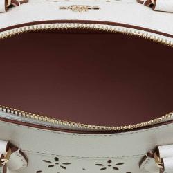 مملوكة مسبقًا Coach White Leather Mini Laser Cut Bennett Satchel