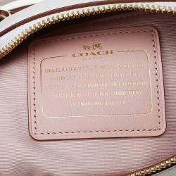 مملوكة مسبقًا Coach White Leather Mini Laser Cut Bennett Satchel