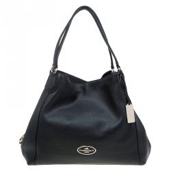 Pre Owned Coach Black leather Edie shoulder bag 31