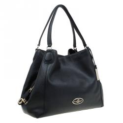 Pre Owned Coach Black leather Edie shoulder bag 31