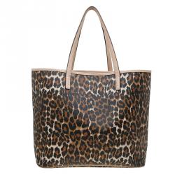 Coach Brown Leopard Print Coated Canvas Metro Ocelot Tote
