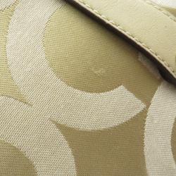 Pre Owned Coach Beige Monogram Canvas Sabrina Satchel