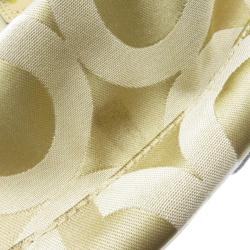 Pre Owned Coach Beige Monogram Canvas Sabrina Satchel