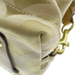 Pre Owned Coach Beige Monogram Canvas Sabrina Satchel