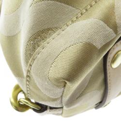 Pre Owned Coach Beige Monogram Canvas Sabrina Satchel