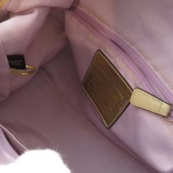 Pre Owned Coach Beige Monogram Canvas Sabrina Satchel