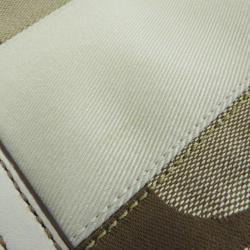 Pre Owned Coach Brown Signature Canvas White Stripe Tote