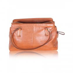 Coach Tan Pebbled Leather Satchel Bag