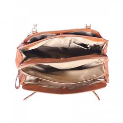 Coach Tan Pebbled Leather Satchel Bag