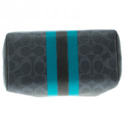 Coach Blue/Black Varsity Stripe Coated Canvas Mini Bennett Satchel