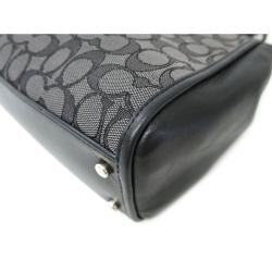 Pre Owned Coach Black Signature Canvas/Leather Stanton Carryall 26 Tote