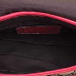 Coach Pink Leather and Canvas Signature Crossbody Bag