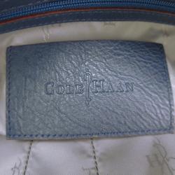 Pre Owned Cole Haan Red/Blue Pebbled Leather Tassel Shopper Tote
