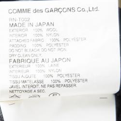 Pre Owned Comme des Garcons Grey Wool Quilted Scallop Hem Detail Top M