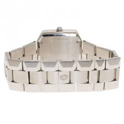 Concord Silver Stainless Steel La Scala Tonneau Horizontal Diamonds Women's Wristwatch 38MM