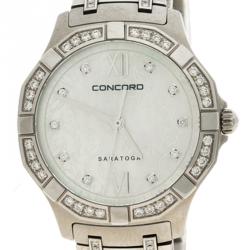 Concord Mother of Pearl Diamond & Stainless Steel Saratoga Women's Wristwatch 31MM