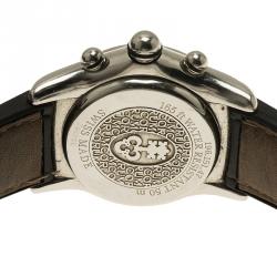 Pre Owned Corum Black Stainless Steel Diamond Bubble Women's Wristwatch 34MM