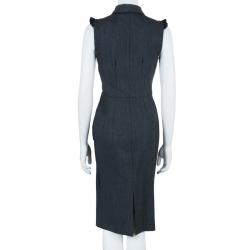 Pre Owned D&G Grey Peter Pan Collar Dress M