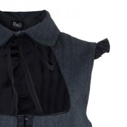 Pre Owned D&G Grey Peter Pan Collar Dress M