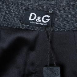 Pre Owned D&G Grey Peter Pan Collar Dress M