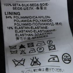 Pre Owned D&G Black Silk Embellished Fringed Scallop Lace Trim Detail Strapless Dress M