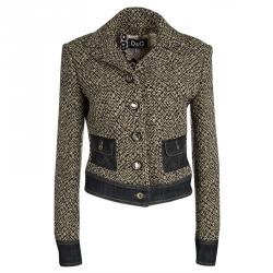 D&G Multicolor Tweed and Denim Blazer M