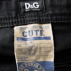 Pre Owned D&G Black Low Waist Fitted Cute Jeans S