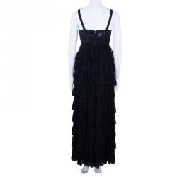 D and G Ruffle Tiered Lace Maxi Gown S