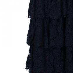 D and G Ruffle Tiered Lace Maxi Gown S