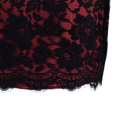 D and G Red Black Lace Fitted Dress M