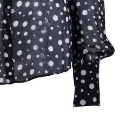 Pre Owned D&G Black Polka Dot Neck-Tie Top M