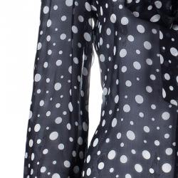 Pre Owned D&G Black Polka Dot Neck-Tie Top M