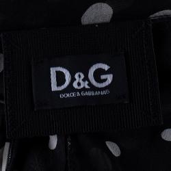 Pre Owned D&G Black Polka Dot Neck-Tie Top M