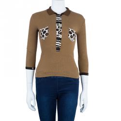 Pre Owned D&G Brown Knit Top S