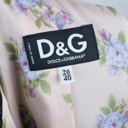 Pre Owned D and G Black Leather And Fur Trimming Coat S