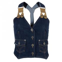 D and G Denim Halterneck Top M